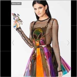 Doll’s Kill XXL Alien mini zipper dress overalls